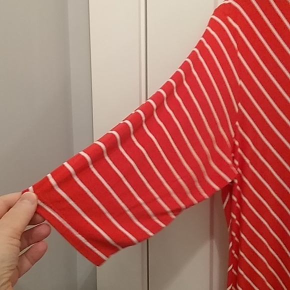 V-Neck A Line Tunic Orange/White size 2X - Picture 2 of 9